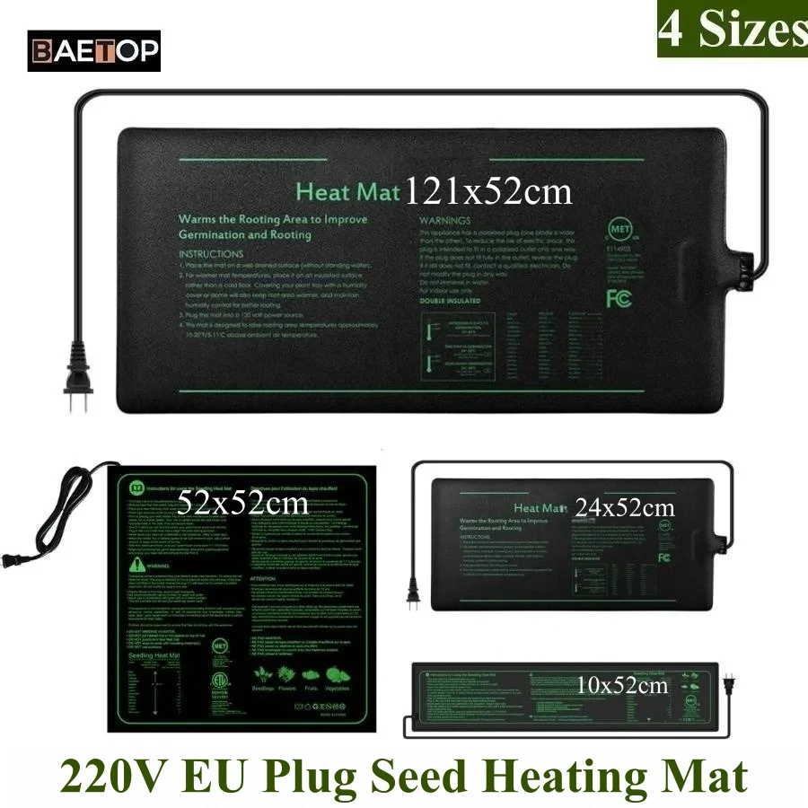 4 Sizes 220V EU Plug Seedling  - đánh giá và giá Seedling Heat Mat