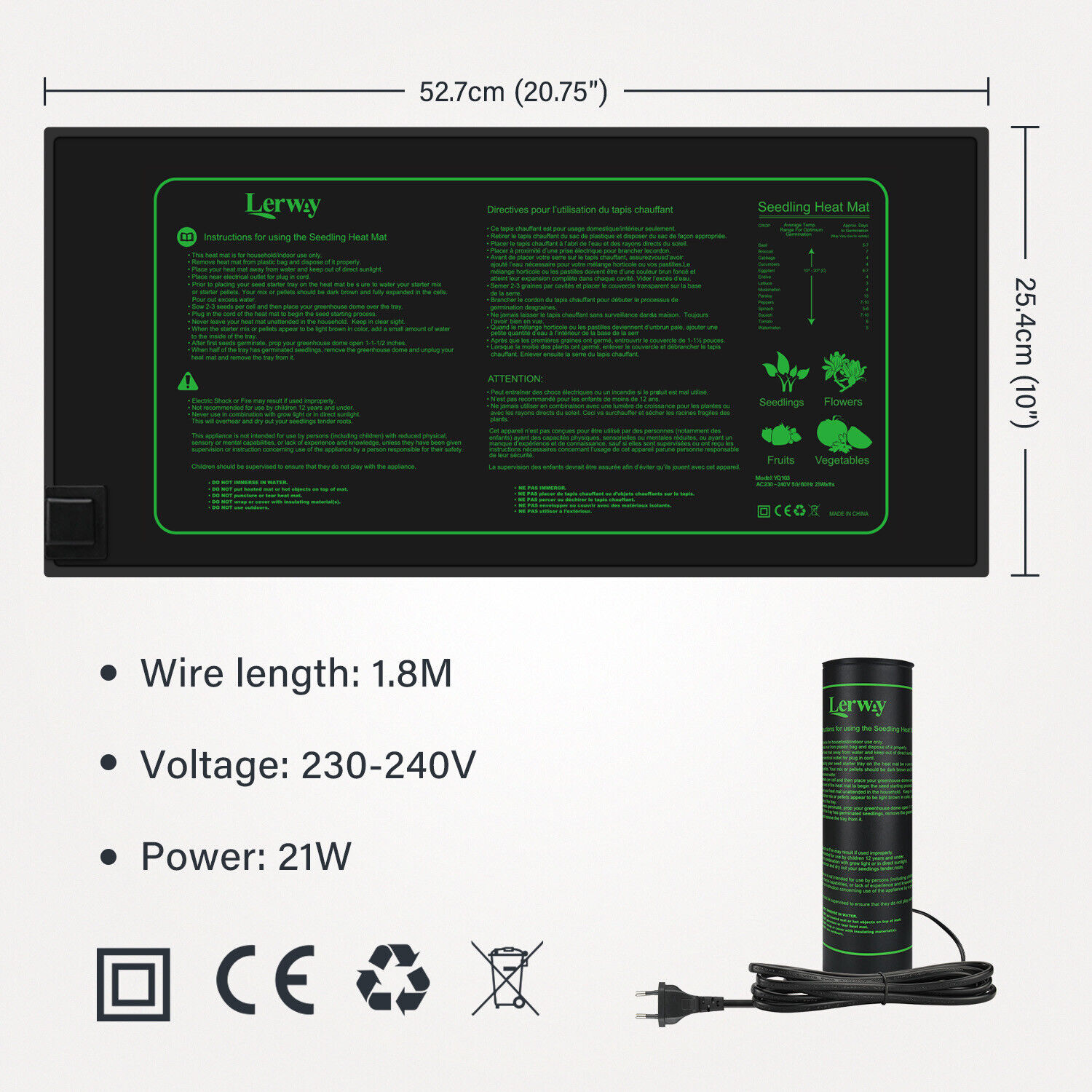 LERWAY 21W Seedling Heating Ma - đánh giá và giá Seedling Heat Mat
