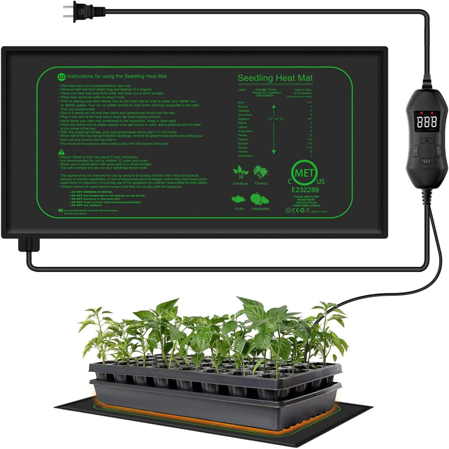 Seedling Heat Mat With Digital - đánh giá và giá Seedling Heat Mat