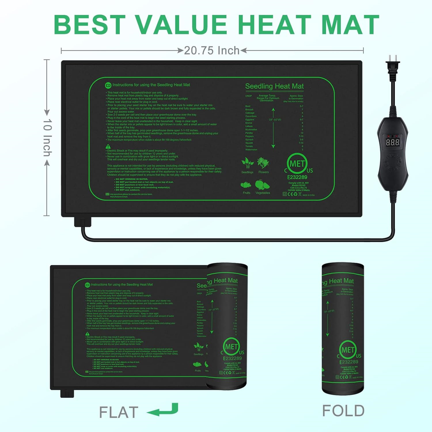 Seedling Heat Mat With Digital - đánh giá và giá Seedling Heat Mat